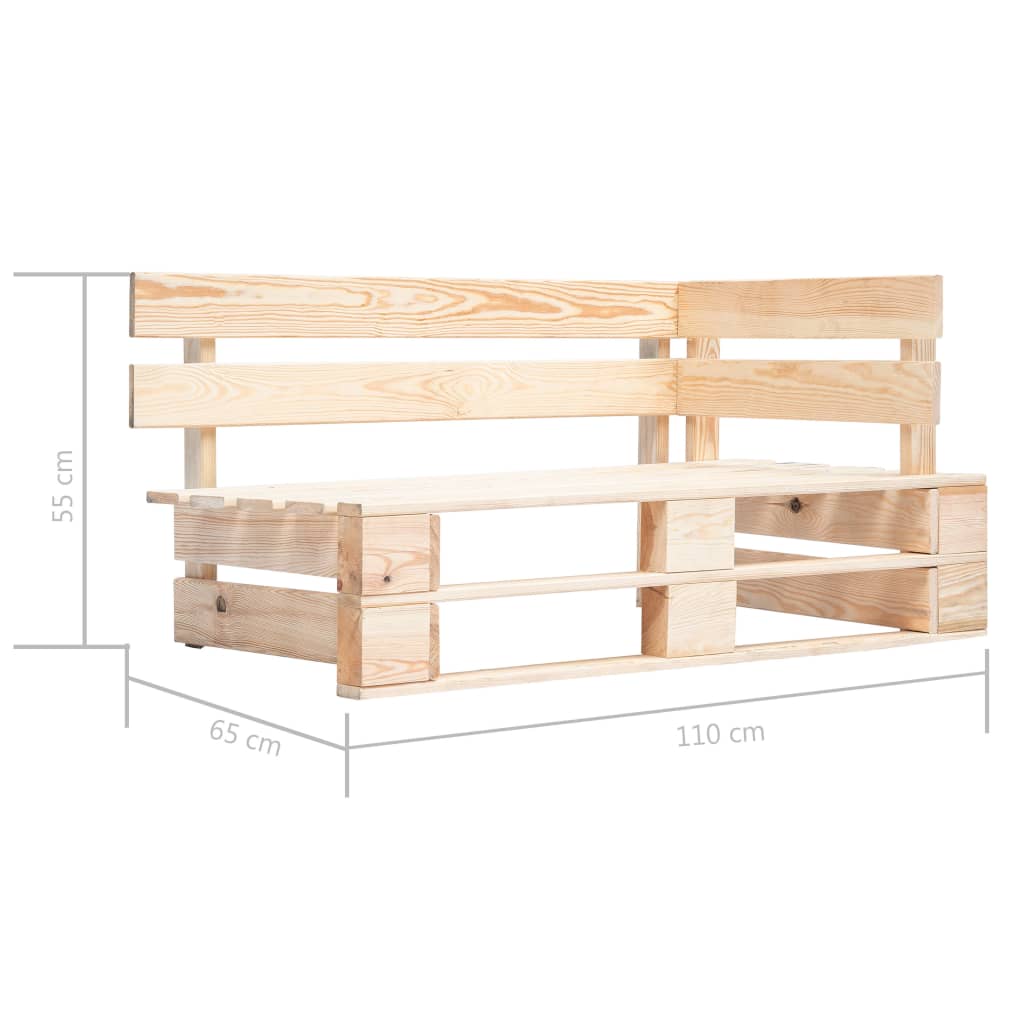 Garden Pallet Corner Bench Wood